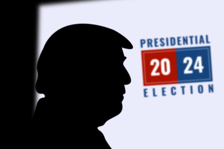 A silhouette of Donald Trump, President-Elect of America