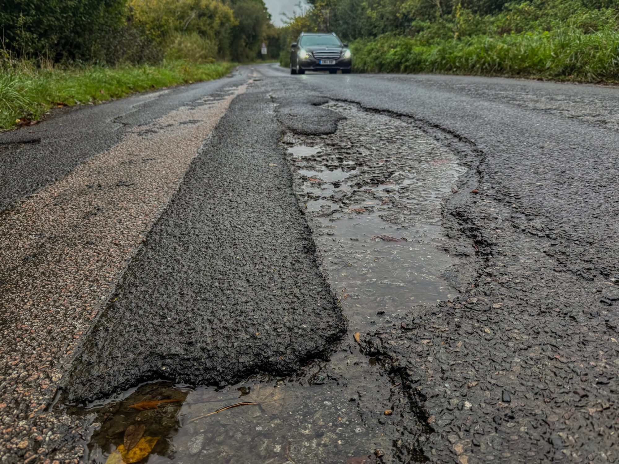 Potholes in a UK Road