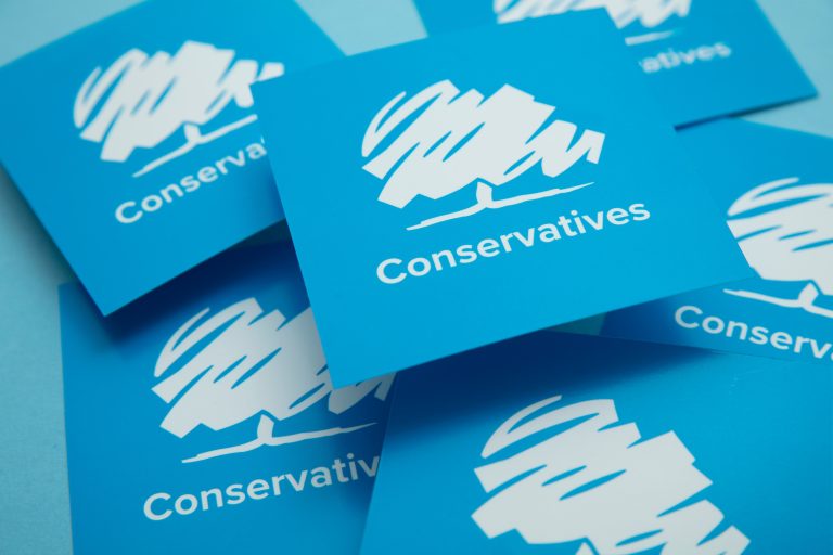 Flyers with the Conservatives Logo on them