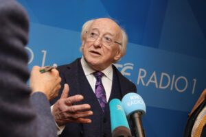 Outgoing Irish President Micheal D Higgins
