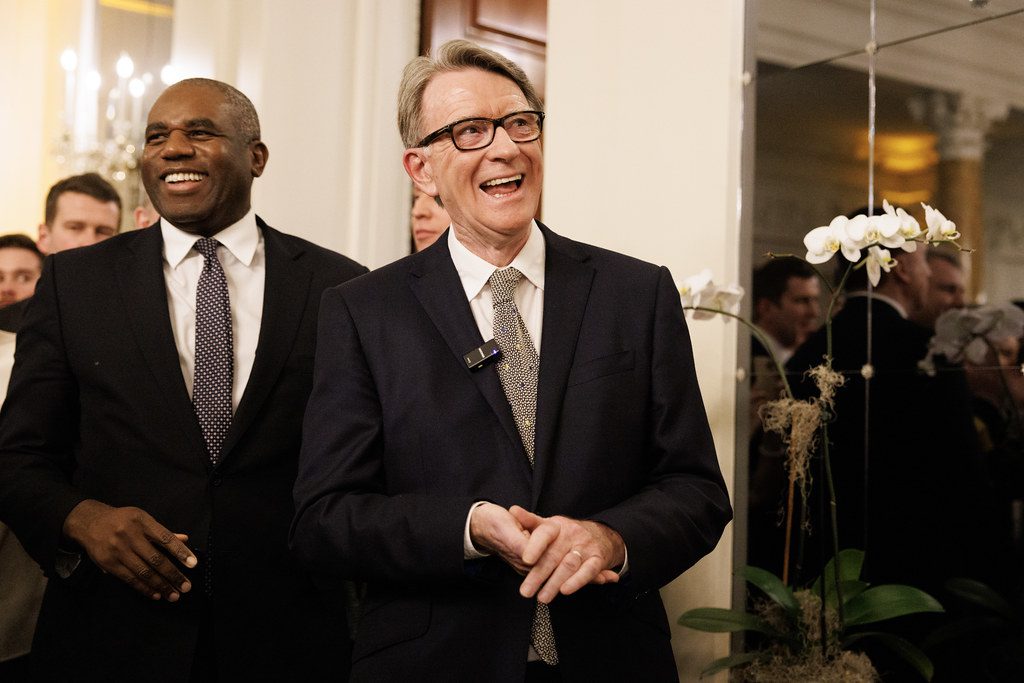 Peter Mandelson at Prime Minister Keir Starmer's business roundtable