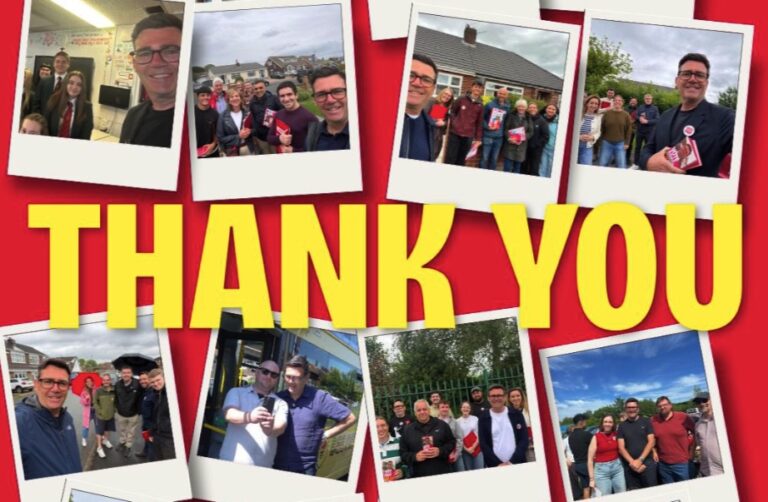 Andy Burnham's Makerfield Victory "thank you tweet"