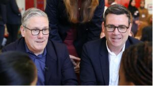 Keir Starmer and Andy Burnham—the only confirmed candidate for the labour leadership contest thus far.
