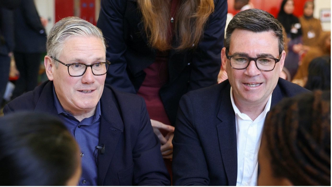 Keir Starmer and Andy Burnham—the only confirmed candidate for the labour leadership contest thus far.