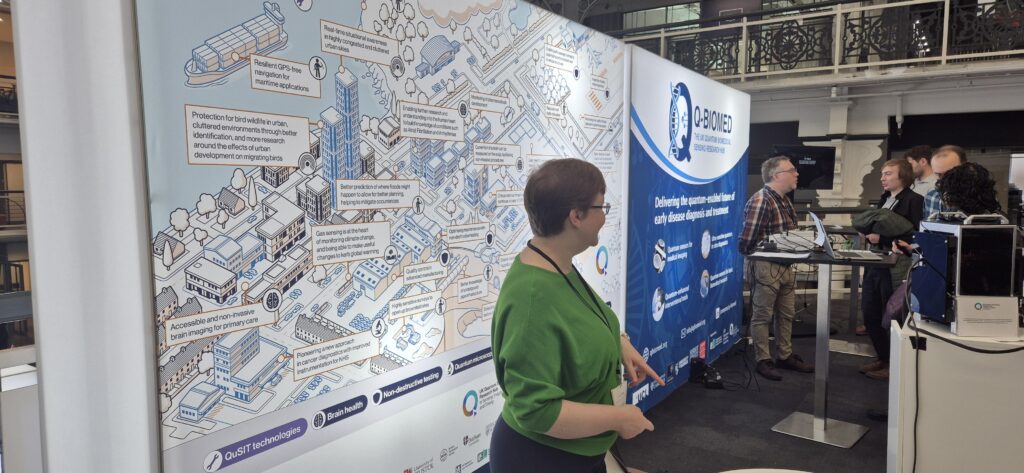 Dr Jo Smart, Programme Manager: UK Quantum Technology Research Hub in Sensing, Imaging and Timing at the QT Showcase in London showcasing the innovation University of Birmingham has been leading on in UK quantum technology. (Photo: University of Birmingham, School of Physics and Astronomy)