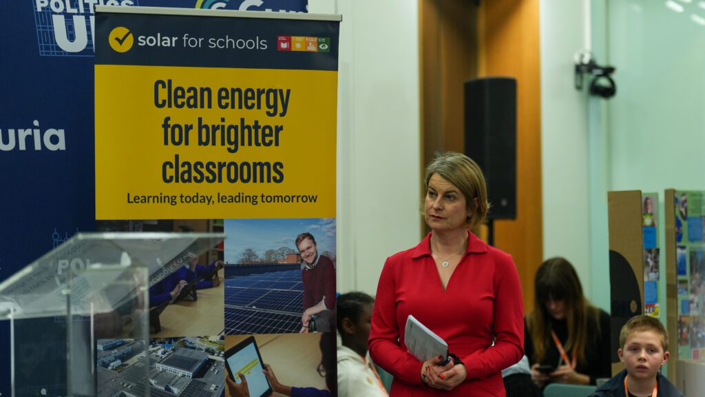 Chair of the Education Select Committee, Helen Hayes highlighted the connection between energy efficiency in schools and broader education policy at the Solar for Schools Parliamentary Showcase.