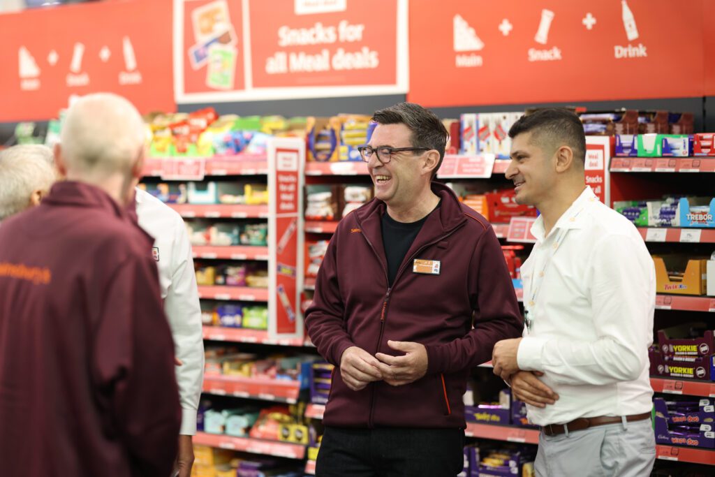 Visiting Sainsbury's Nine Elms, Prime Minister Andy Burnham welcomed Sainsbury’s commitment to create 10,000 work experience opportunities, saying access should depend on talent, not personal connections.